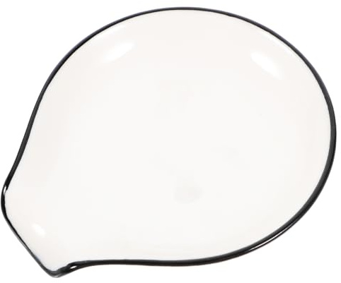 Poggiamestolo in Ceramica Beige per Cucina, Raccogli Cucchiaio | Uso Quotidiano, Può Servire anche Piattino Salse, Design Semplice Rustico