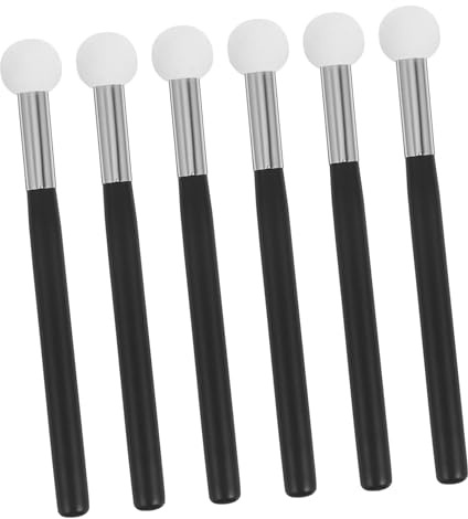 FRCOLOR 6pcs Mushroom Head Sponge Makeup Brush Applicators for Blending Concealer Foundation Small Eyeshadow Brushes for Face Makeup