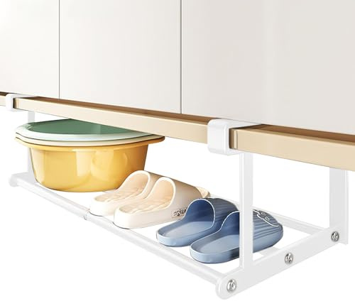 ZHUMCCY Cestino Sottopensile, Ripiano Telescopico per Mobile, Vassoio Organizzatore Regolabile Antiscivolo per Bagno Dispensa Toeletta Armadio Cucina