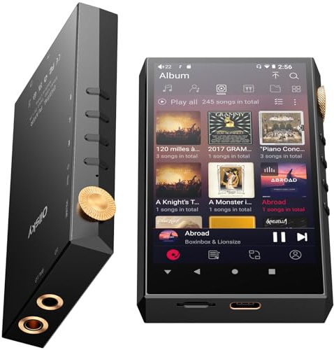 Lettore Audio Hi-Res, Oilsky 160GB Lettore MP3 HiFi Bluetooth e WiFi, 4,4 mm Bilanciato, Doppio DAC ESS, 4GB RAM, 4,02 Lettore Spotify Digitale DSD512 Senza Perdita