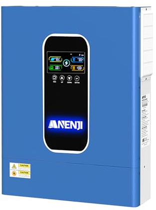 Aninerel 11000W Hybrid Wechselrichter 48V, Built-in 2 MPPT, Unterstützt Parallel 6 Einheiten, Max.160A Batterieladung,Kann Strom in Das Netz Einspeisen, Unterstützt batterielosen Betrieb