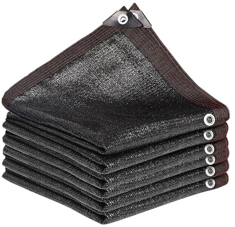 Sun Shade Sail with Grommets, 85% UV Protection for Patio, Balcony, Garden, 1x15m, 2x4m, 2x10m, 3x3m, 3x5m, 3x6m, 4x4m, 5x6m, 6x7m, 8x10m - Black (Size: 6x8m)