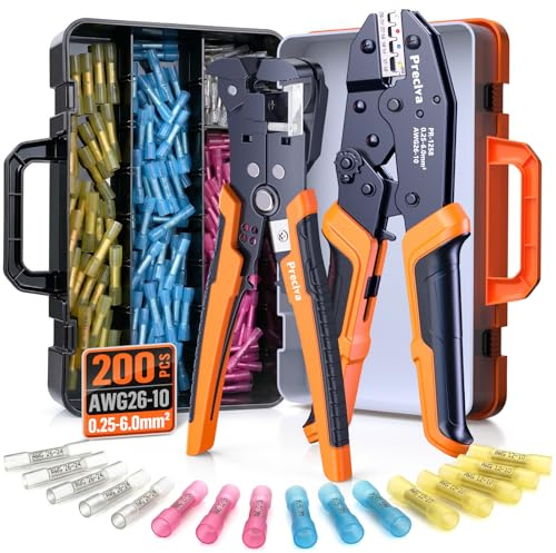 Preciva Kit de Crimpado con Pelacables y Terminales Termorretráctiles