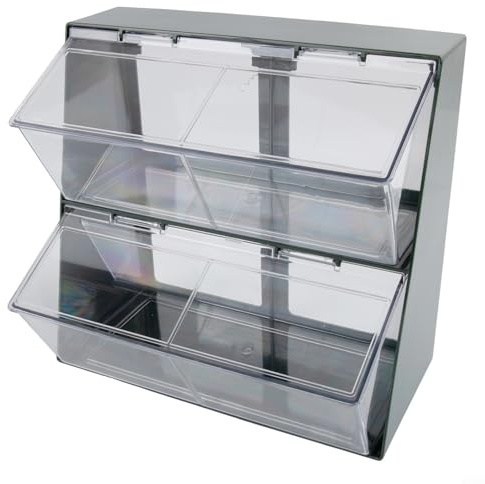 Caja de almacenamiento de bolsas de té y cápsulas de café de doble capa para mesa de café, diseño práctico para maximizar el espacio y mantener una decoración elegante (verde antiguo)