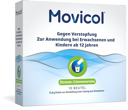 Movicol® Zitrone/Limone, gegen Verstopfung, 10 Beutel, Abführmittel | Wirkt gezielt auf den Stuhl, nutzt den Effekt von Wasser zum Hydratisieren und Aufweichen, erleichtert das Abführen