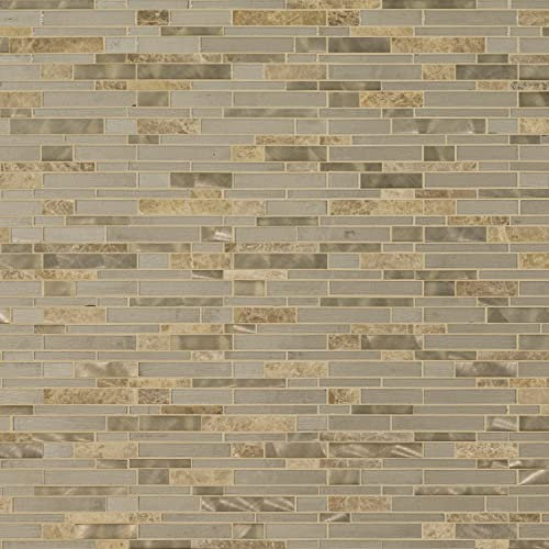 MSI Champagne Toast Glass Metal Stone Mesh Mounted Mosaic Tile Flooring