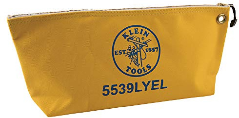 Canvas Zipper Pouch, 40.6 cm Tool Bag Storage Organizer, Yellow Klein Tools 5539LYEL