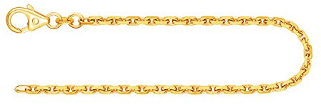 EDELIND Feines Armband Damen Herren 585 750 Echt Gold 2 mm Ankerkette diamantiert 14 18K Gelbgold Armkette Goldarmband mit Schmuck Geschenkbox Made in Germany