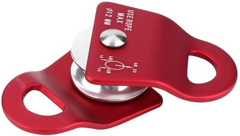 Nikou Poulie d'escalade, Poulie de Renvoi Charge Extérieure de Mousqueton de Descente Latérale de Mousqueton en Métal pour l'alpinisme d'escalade (Rouge)