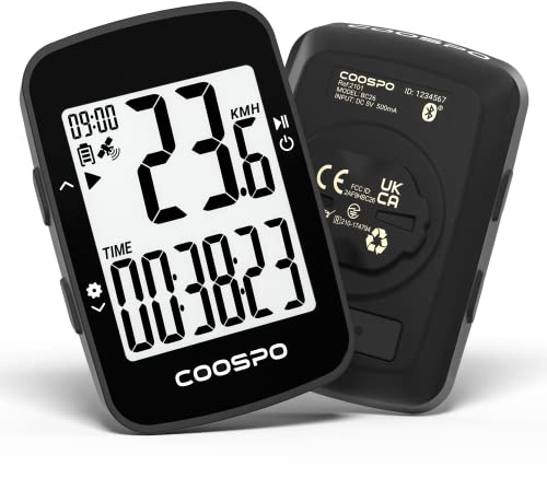 COOSPO BC26 Ciclocomputer Bici GPS Bluetooth,Ciclismo Computer Wireless con Allarme di Velocità, Display LCD da 2,3 Pollici IPX7 Impermeabile per Bici da Strada MTB Bicicletta…