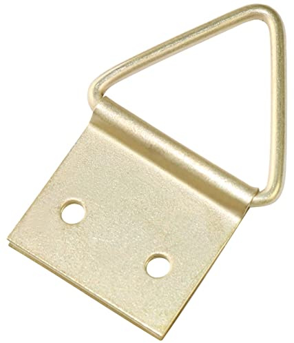 AERZETIX - C60811 - Set di 20 ganci/appendiabiti per quadri/oggetti appesi 14x16mm foto - fissaggio cornice foto - gancio triangolare - in acciaio ottone