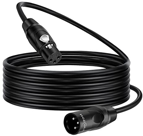 Twozoh Cable XLR 0,3M, XLR Macho a Hembra balanceado 3 pines XLR Cable de micrófono (Profesional/Hifi)
