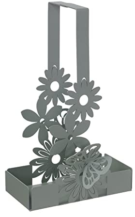 Arti & Mestieri Porta Bicchieri Margherite di design 100% Made in Italy, in Ferro, 16x8Px27H cm (Giada)