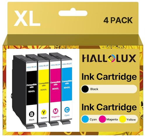 HALLOLUX 604 Patronen Kompatibel für Epson 604XL 604 XL Multipack für Epson XP 2205 für XP 3200 XP 4200 XP 3205 XP 4205 Workforce WF 2930 WF 2935 WF 2910 (Schwarz Cyan Gelb Magenta, 4er-Pack)