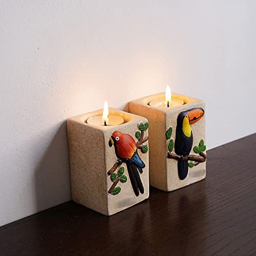 HEXEH Kerzenhalterhalter Kerzenhalter Home Interior Desktop Dekoration Geschenk Party Home Decoration Kerzen Kandelaber (Color : Parrot Bird)