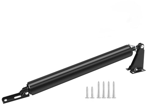 Screen Door Closer Kit - Pneumatic Closer Bracket, Adjustable Speed, Stable System, Opener and Closer 1Pack (Black)