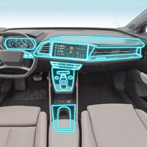 JCAKES Interno dell'auto Console centrale trasparente PPF-TPU Pellicola protettiva Antigraffio Pellicola di riparazione Accessorio, per Audi Q5 e-tron 2022-2023