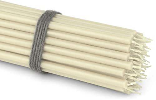 NKlaus 50x Altarkerzen Weiß 16 cm Dünne Paraffinkerzen rußfrei & tropffrei Lange Brenndauer Kirchenkerzen für Altar, Liturgie & Gedenken 36117