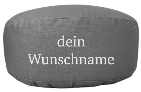 Meditationskissen Yogakissen Celine Madeleine Bezug waschbar, gefülltes Innenkissen mit Bio-Dinkelspelzen 33 x 15 cm geeignet für Anfänger und Geübte personalisierbar
