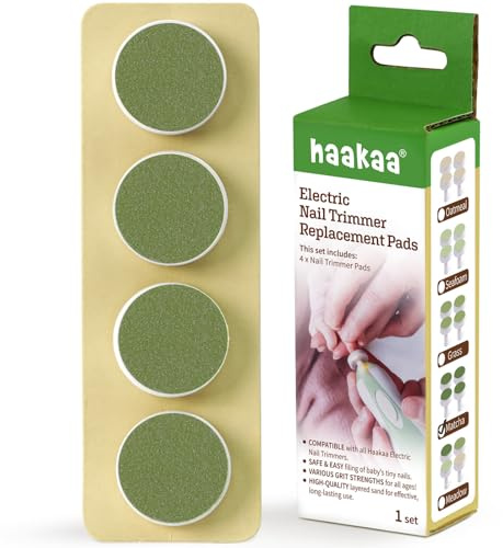 haakaa Elektrisk nageltrimmer ersättningsdynor baby nagel trimmer huvuden kompatibel med alla haakaa nageltrimmare, lämplig för 12 + månader, matcha