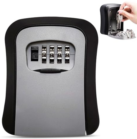ZITUZY Schlüsseltresor Außen, Schlüsselsafe 4 Stellig, schlüsseltresor mit zahlencode, schlüsselbox mit Code, Schlüsselkasten mit Zahlencode, Schlüsseltresor Wandmontage, Zinklegierung