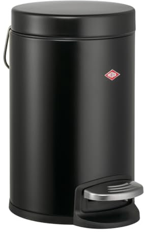 Wesco Cubo para cosméticos 113 de Acero pulverizado en Color Negro Mate con un Volumen de 3 litros, con pisada