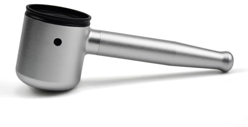 Premium Pur-Pfeife | CNC Aluminium | 1g Kapazität - 3-teilig | | Leichte Reinigung| Pfeife Smoking Pipe Rauchen | Gebrauch von Tabakwaren (Silber)