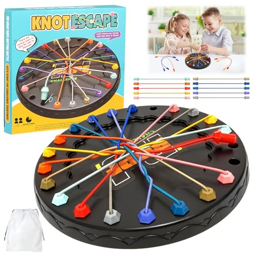 Brainy Knots Juego, Juego de Rompecabezas de Cuerda Brainy Knots Rope Untangling Rope Untying Game Juegos Juguetes Educativos para Cuerda Juegos Familiares para Niños y Adultos