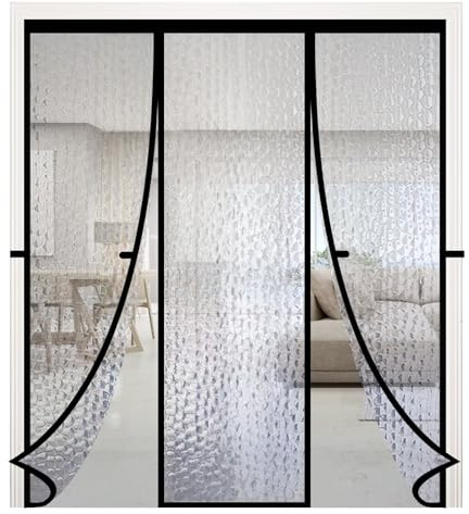 RELIANCER Magnetic Thermal Insulated Double Door Curtain,Waterproof EVA Doors Cover,Fit Doors Size 74x80,Self-Closing Insulated Doorway Curtain Partition,Temperature Protection Thermal Door Screen