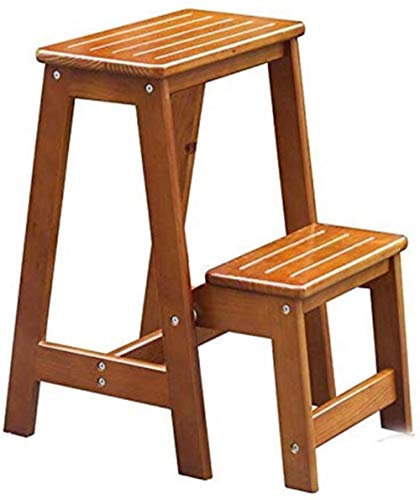 Taburete plegable de madera de doble uso y escalera de escalada, taburete de madera maciza para el hogar para zapatos, banco y silla de escaleras