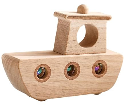 Holzboot-Spielzeug – Handgefertigtes Segelboot Für Kinder, Klassisches Spielzeugboot Für Kleinkinder | Umweltfreundliches Wasserboot, Langlebiges Holzboot Für Kinder, Lustiges Segelspielzeug