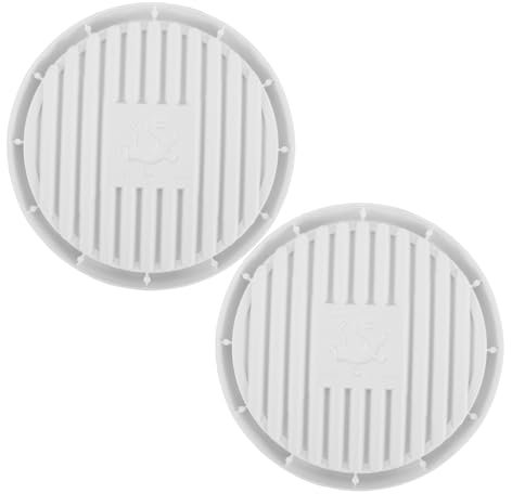 DIYEAH Support De Ventouse De Toilette Et Plateau D'égouttage Rond 140 Mm en Plastique Blanc, Lot De 2 pour Salle De Bain Et Pots De Fleurs D'intérieur