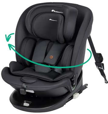 Bebeconfort RevolveFix 360 i-Size Girevole 360, Seggiolino Auto 0-36 Kg, 0-12 anni, ISOFIX con Top Tether, Seggiolino Reclinabile 6 Posizioni, 12 Posizioni Poggiatesta, Tessuti Traspiranti, Full Black