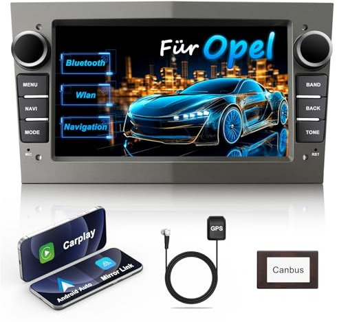 Lehwey Bluetooth Autoradio mit Bildschirm für Opel Corsa d, Astra j&h, Insignia, Vivaro, Zafira b mit Navi WLAN UKW, Carplay, Android Auto, Lenkrad Strg, 2Din Android 14 Dab Auto Radio 7 Zoll (Grau)