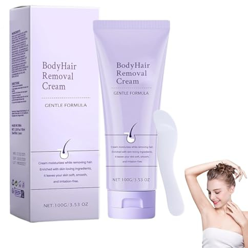 Enthaarungscreme,Haarentfernungscreme mit Spatelapplikator,Haarentfernungscreme für Männer Frauen,Hair Removal Cream für Achselhöhlen Beine Intimbereich,Sanfte,Schnelle und Effektive