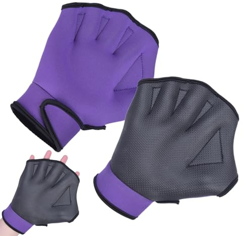 Gants De Natation pour Femmes, Gants d'eau Gants d'eau, Équipement De Plongée D'entraînement De Natation, Pas De en Caoutchouc Débité pour Entraînement Résistant À l'eau