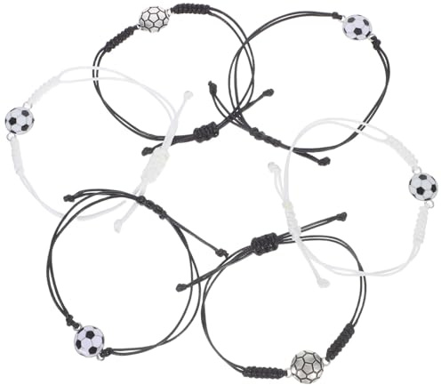 OATIPHO Pulseras Deportivas Para Niños Y Jóvenes 6 Piezas Pulsera De Fútbol Ajustable De Cuerda Trenzada Complementos Futbol Niño Para Fiesta De Cumpleaños Recuerdo De Jugadores Y Regalos Futboleros