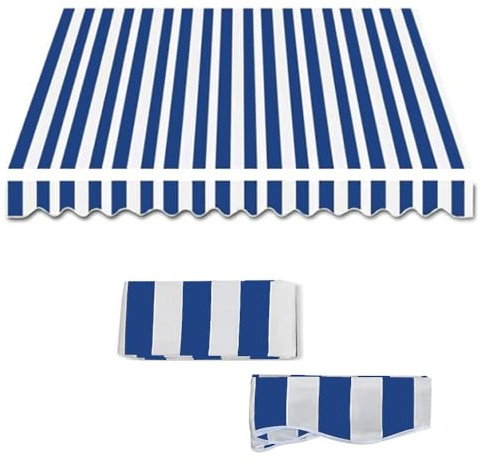 Ausziehbarer Sonnenschutz, Ersatz, wasserdicht, für den Außenbereich, Terrassenüberdachung, Stoff, 16,5 bis 33 m, Blau, Leinwand für Garten und Deck (ohne Rahmen)