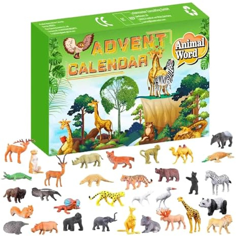 Calendario dell'Avvento 2025,24 Days 3D Animal World l'Avents Countdowns, Christmas Story Zoo Calendari Scene Set Toys For Children