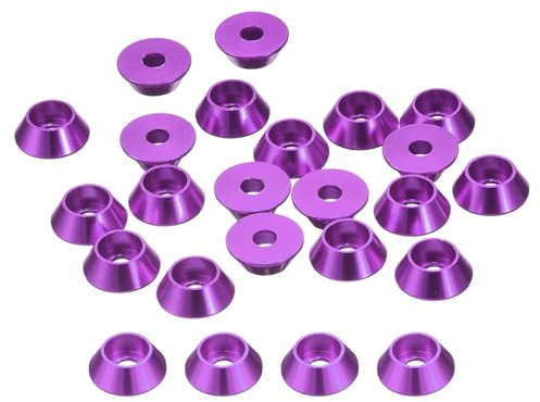 QUARKZMAN Arandelas Cónicas M3, 50 Piezas Arandelas De Aluminio Anodizado, Arandela Cabeza Cónica Para Accesorios Mecánicos, Morado