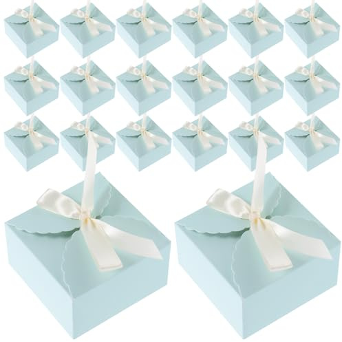 HEMOTON Quadratische Faltschachteln mit Deckel 20 Stück Leichte Geschenkboxen für Süßigkeiten Gastgeschenke und Party Dekoration Handgefaltet Farbig