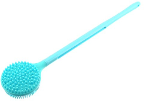 Zerodeko Spazzola per Corpo in Silicone con Manico, Doppia Faccia per Esfoliazione Delicata e Massaggio, per Doccia e Bagno, Materiale Abs e Silicone