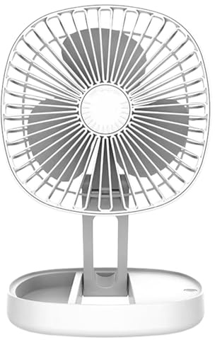 Electric Fan - Portable Bedroom Airflow Machine, Flexible Angle Desktop Blower, Low Noise Compact Cooling System, Long Lasting Rechargeable Battery Design | Personal Table Ventilator For Home, Camping