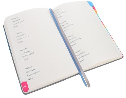 Carnet de Mots de Passe A5 en PU Onglets Alphabétiques | Enregistrement D’Adresses Web, Format Portable, Papier Intérieur, Organisation des Accès, Usage Bureau