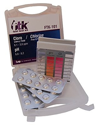 Trousse d'analyse BEHQ Fast Test Kit chlore libre - Total - Combiné et pH pour utilisation dans les piscines, spas, eaux potables - Kit de test d'eau de 60 comptages - DPD, Phénol Red - YMBERSA