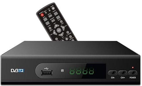 APM Décodeur TNT FULL HD, DVB-T2, Adaptateur TNT, Boîtier TNT, Standard DVB-T DVB-T2, Demodulateur Plusieurs Formats Multimédia, Sortie USB 2.0, HDMI, Résolutions : 576p 720p 1080p Full HD, 428000