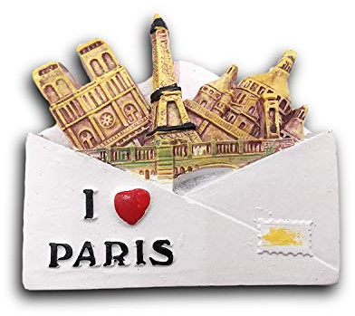 Paris Frankreich 3D Umschlag Kühlschrankmagnet Tourist Travel Souvenirs Handgemachte Harz Handwerk Magnetische Aufkleber Home Küche Dekoration Kühlschrankmagnet Sammlung Geschenk