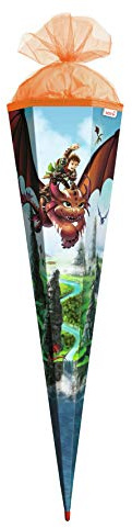 ROTH Schultüte Drachenjäger 85 cm groß - 6-eckig Rot(h)-Spitze - Zuckertüte
