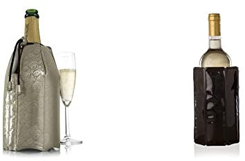 Vacu Vin Rapid Ice Champagne Cooler - Platinum & Rapid Ice Wine Cooler - Black