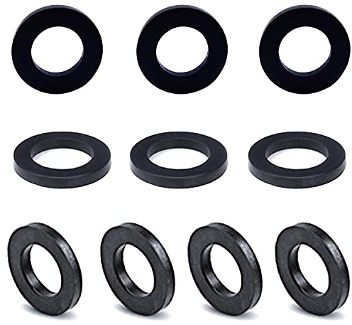QISF 10 PCS Rubber Flat Washers, 24.5mm 3/4 Hose Washers Black Gasket Seals Ring, Round Spacer for Faucet Pipe Water